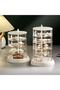 Two sets of five-layer rotating jewelry boxes, with a transparent multi-layer design, suitable for storing cosmetics and jewelry. - 5