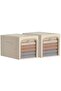 2-Piece Foldable Clothes Storage Basket Box with Viewing Window for Dormitory (White, 31L / 30*45*23cm)