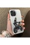 iPhone 16 Pro Max Compatible Motorcycle Rider Drawing with Helmet Printed Men's Style Phone Protective Case