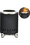 Smokeless outdoor fire pit, 18 x 13 x 13 cm, made of stainless steel, includes storage bag, suitable for balcony, garden and camping.