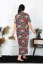 Fashion Line Women Large Size Short Sleeve Black Mom Nightgown 1373 - 3