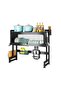 Black kitchen water rack with cabinet door, sink, dustproof cabinet, countertop, storage, multi-function storage, dustproof drainage rack