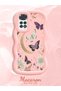 Redmi Note 11/Note 11S 4g Compatible Wavy Frame Moon Butterfly and Flower Pattern Silicone Phone Case