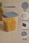 4-Piece 5Lt Lockable Lid Organizer Box - Kitchen Organizer Deep Elora Erzak Storage Container Gray - 3