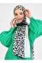 Striped Leopard Patterned Shawl - Black