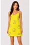 Women's Rope Strap Mini Nightgown Patterned Soft Textured Milan Fabric Summer Nightgown Dress