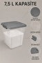 2 Pieces 7.5Lt Elora Organizer Box - Deep Locking Lid Bathroom Organizer Detergent Container Gray - 3