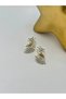 Polar Star Detail Double Color Steel Earrings - 3