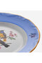Flores Gold Decorated Green Bird Blue Porcelain Cake Plate 19 cm - 3