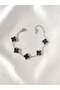 Unisex Stainless Steel Silver Row Clover Model Bracelet - 2