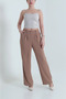 Women's High Waist Crepe Tencel Zipper Pocket Trousers - 3
