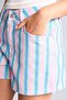 100% Cotton Regular Waist Striped Gabardine Shorts I4143Ax26Hs - 5