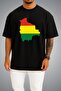 Oversize Bolivia Flag and Map Chest Printed Unisex T-Shirt