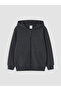 Two Mt Shop Quality Lcw Kids Anthracite 3 Thread Plain Standard & Regular Boys' Zippered Sweatshirt - 3