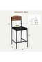 Space-Saving Bar Table and 2 Upholstered Chairs Set – Counter Height Dining Set with Footrest, Storage Shelf & Wine Rack – Ideal for Kitchen, Dining Room, or Home Bar – Easy Assembly - 5