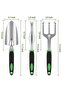 3-Piece Gardening Tool Set - Non-Slip Rubber Handles - 5