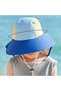 Summer sun hat for children and girls, wide-brimmed bucket hat with flap closure and mesh, suitable for beach fishing and hiking (dark blue). - 2