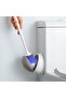 Bathroom silicone toilet brush with antibacterial bristles and quick-drying brush holder