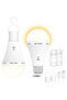 Two LED bulbs, USB rechargeable, with remote control and timer, E26 bulb base, with hook, suitable for table lamps, pendant lamps, and night lights.