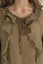 Romantic Tunic with Flywheel and Ruffle Detail - Olive - 3