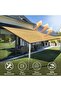 Rectangular shade sail with perforations, 2 x 3 meters, breathable, sun-protective, suitable for greenhouses, patios, gardens, and fences, beige. - 2