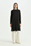 Plus Size Basic Combed Cotton Tunic - Black