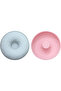 2-piece round corrugated silicone cake and donut baking mold set - blue - pink