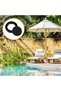 2-piece set of patio table parasol hole rings and silicone covers, 4.3cm parasol holder accessories, garden table glass beach (black) - 4