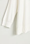 Chiffon Detailed Combed Cotton Blouse - Ecru - 3