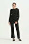 Stylish Trousers with Ironing Marks - Black - Black