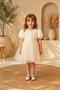 Girl's Rose Embossed Princess Special Occasion Evening Dress