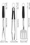 BBQ Tool Set, Outdoor BBQ Accessories | Three-piece SS Tongue Fork Set for BBQ - Tongue for Indoor BBQ & Grilling of Steaks - 4