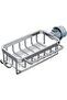 Kitchen faucet storage rack, kitchen sink storage rack, multi-functional rust-proof sponge rack, soap dish, sink brush with drip tray (silver).
