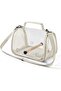 Bird backpack/bird bag, panoramic breathable foldable design with perch and detachable tray (white)