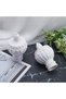 set of 4 curtain rod decorative heads, white plastic caps, suitable for 28mm curtain rods, measuring 105 x 64.6mm, for decorating curtain rods. - 3
