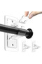 No-drill curtain rod brackets, 2-piece set, self-adhesive curtain hooks, curtain rods up to 3 cm diameter, bathrooms, living rooms.