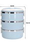 3-Tier Stainless Steel Insulated Stackable Lunch Box with Compartment Dividers (19.5x15cm) - 2