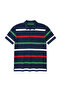 Men's Large Size Light Navy Blue Thin Striped Pique T-Shirt 3Xl-4Xl-5Xl-6Xl - 4