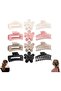 12-Piece Morandi Soft Matte Hair Clips Set, Large Anti-Slip Flower, Curved & Rectangular Claws for Coarse/Fine Hair