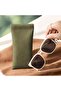 Soft leather eyeglass case, squeeze-top portable sunglasses case, PU eyeglass pouch suitable for men and women. - 7