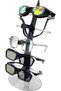 A black eyeglass frame that can hold 5 pairs of glasses, measuring 35 x 16 x 12.5 cm, for storing and displaying eyeglasses. - 4