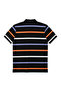Men's Large Size Black Pinstripe Pique T-Shirt 3Xl-4Xl-5Xl-6Xl - 5