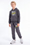 Boy's 3-Piece Printed Kangaroo Pocket Hooded Tracksuit Set - 3