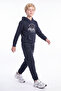 Boy's 3-Piece Printed Kangaroo Pocket Hooded Tracksuit Set - 4