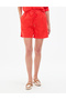 Red Comfort Fit 100% Linen Shorts 50321218-Vr030 - 2