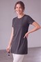 Women's Four Seasons Crew Neck Short Sleeve Viscose Short Tunic Smoked - 6