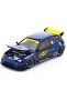 :64 Honda Civic Eg6 Pandem Blue Sunoco Pr640365 Openable Hood Diecast Model Car - 2