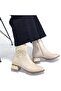 Harly Beige Leather Heeled Boots - 2