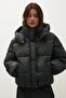 Oversize kapüşonlu şişme ceket