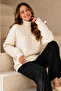 Turtleneck Knitwear Sweater R4518 Ecru - 2